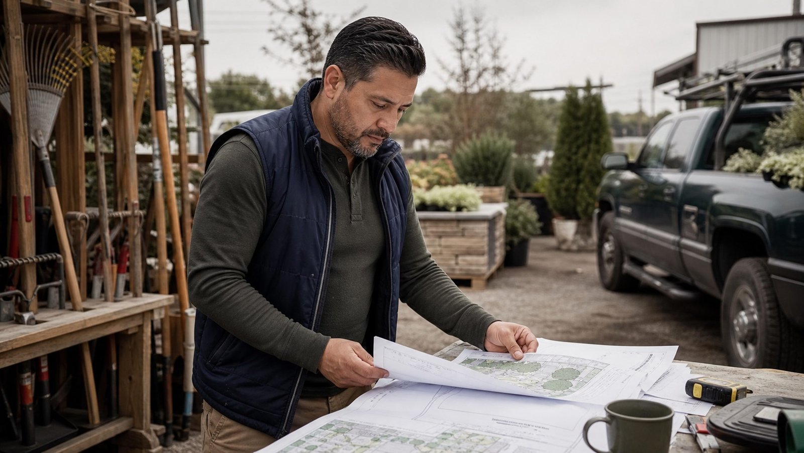 Landscaping company owner in a business setting