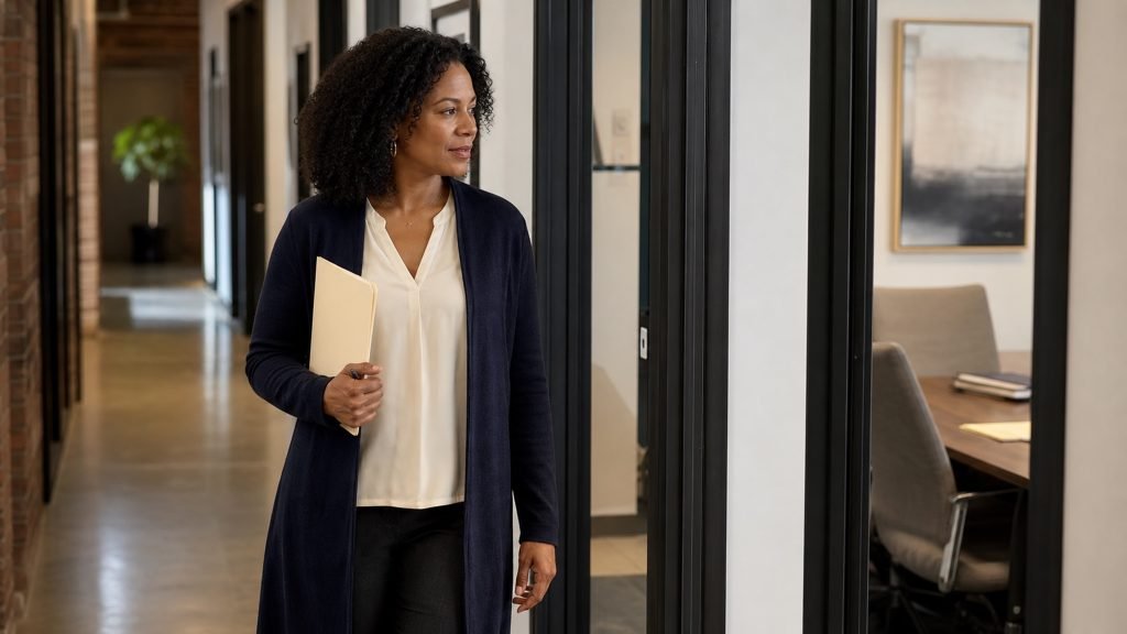 Law firm owner in an office