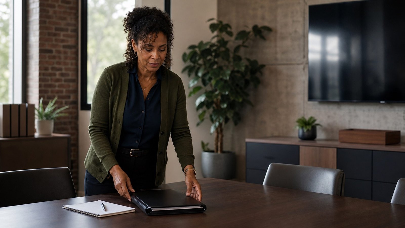 Lower middle market business owner in a meeting room