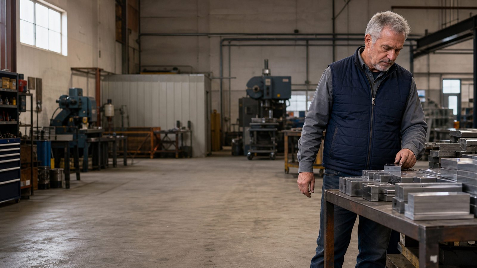 Man working in a manufacturing workshop